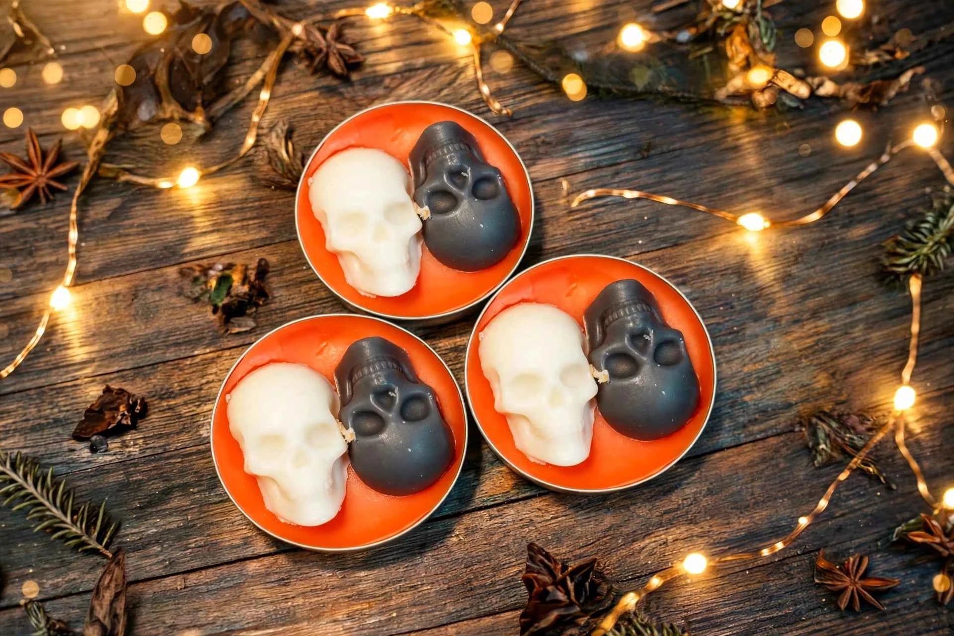 Crimson Skull Tealight Candle