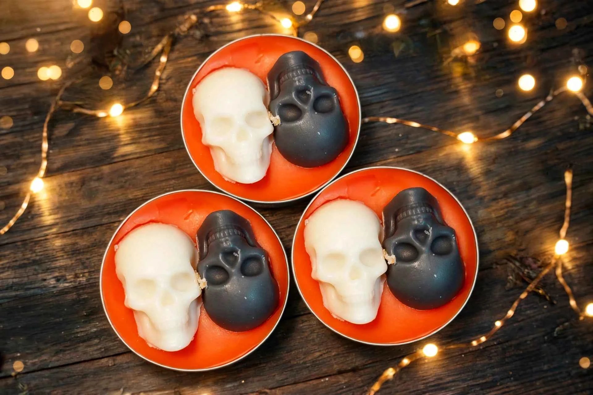 Crimson Skull Tealight Candle