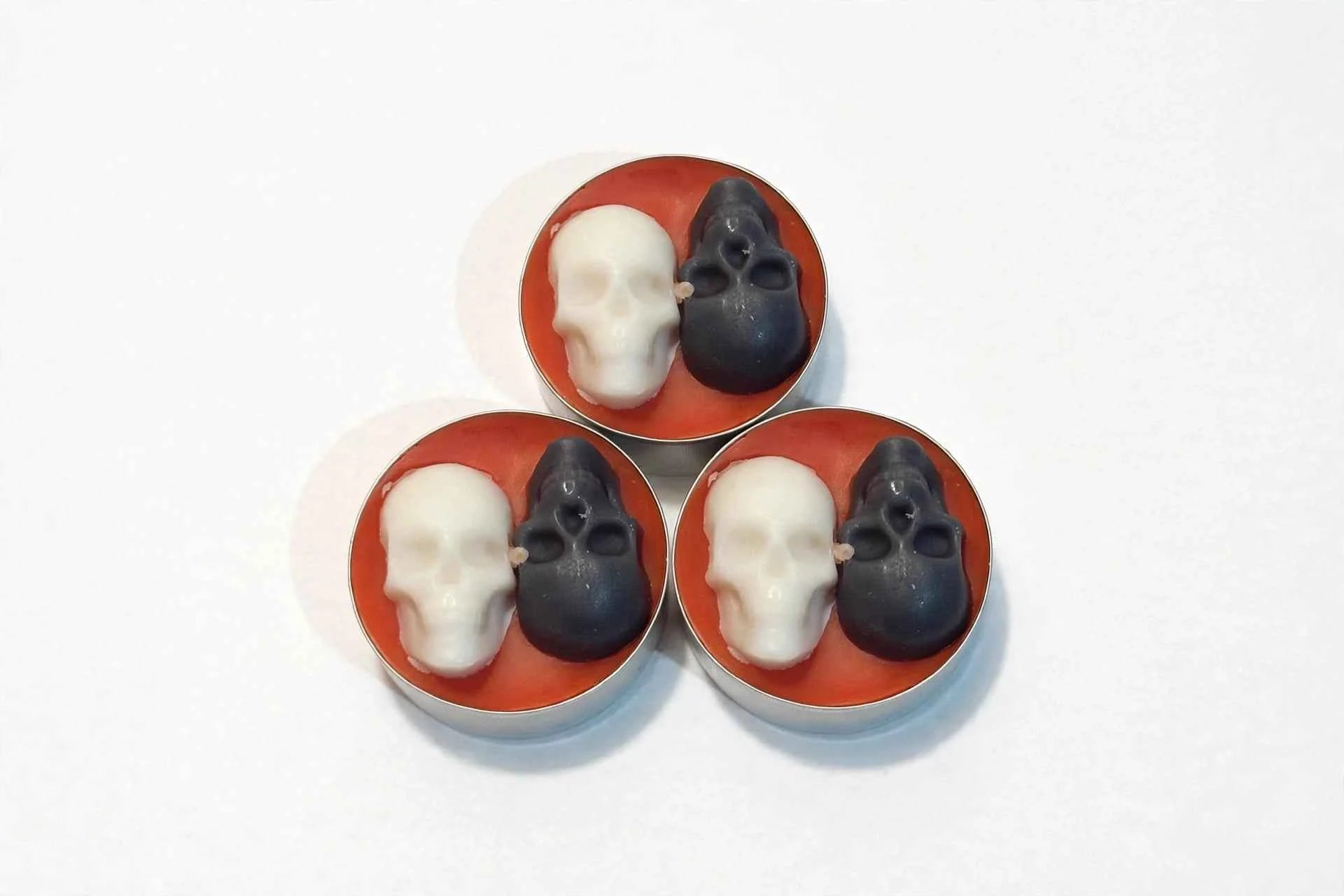 Crimson Skull Tealight Candle