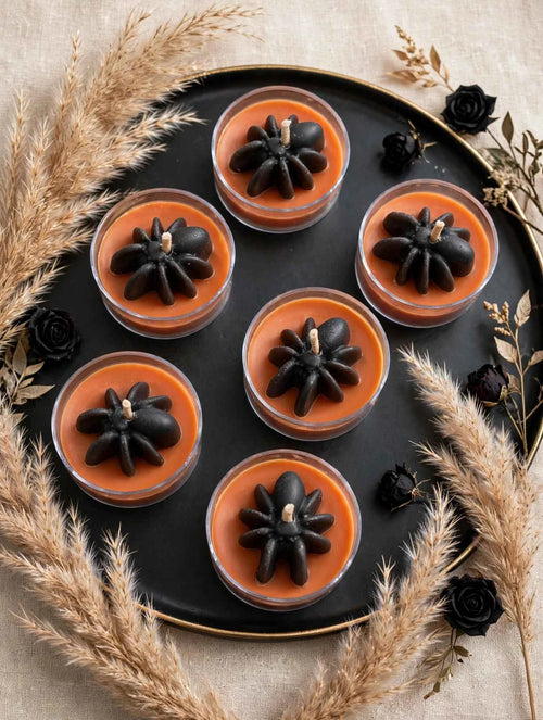 Black Spider Halloween Tealight Candle