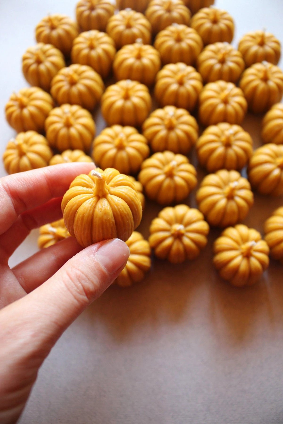 Mini Pumpkin Candle - close up detail