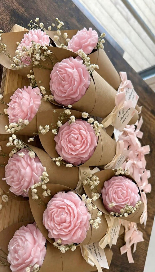Candle Heaven Handcrafted Rose Bouquet Floral Candle