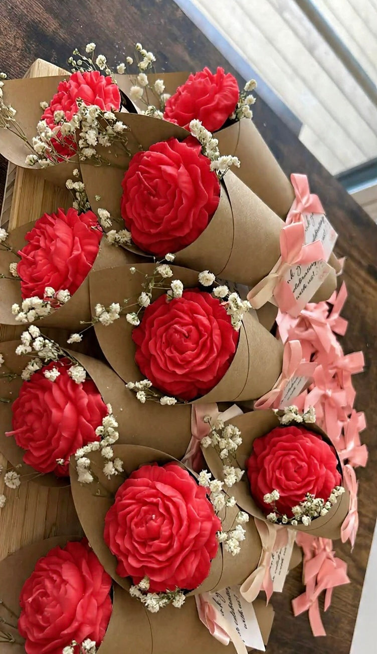 Candle Heaven Handcrafted Rose Bouquet Floral Candle