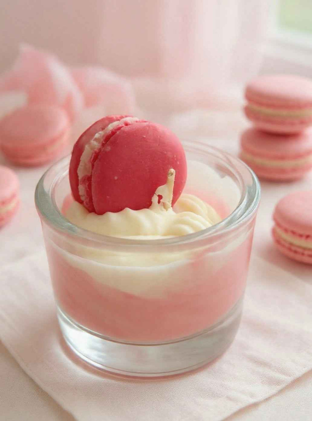 Pink Macaron Delight Candle