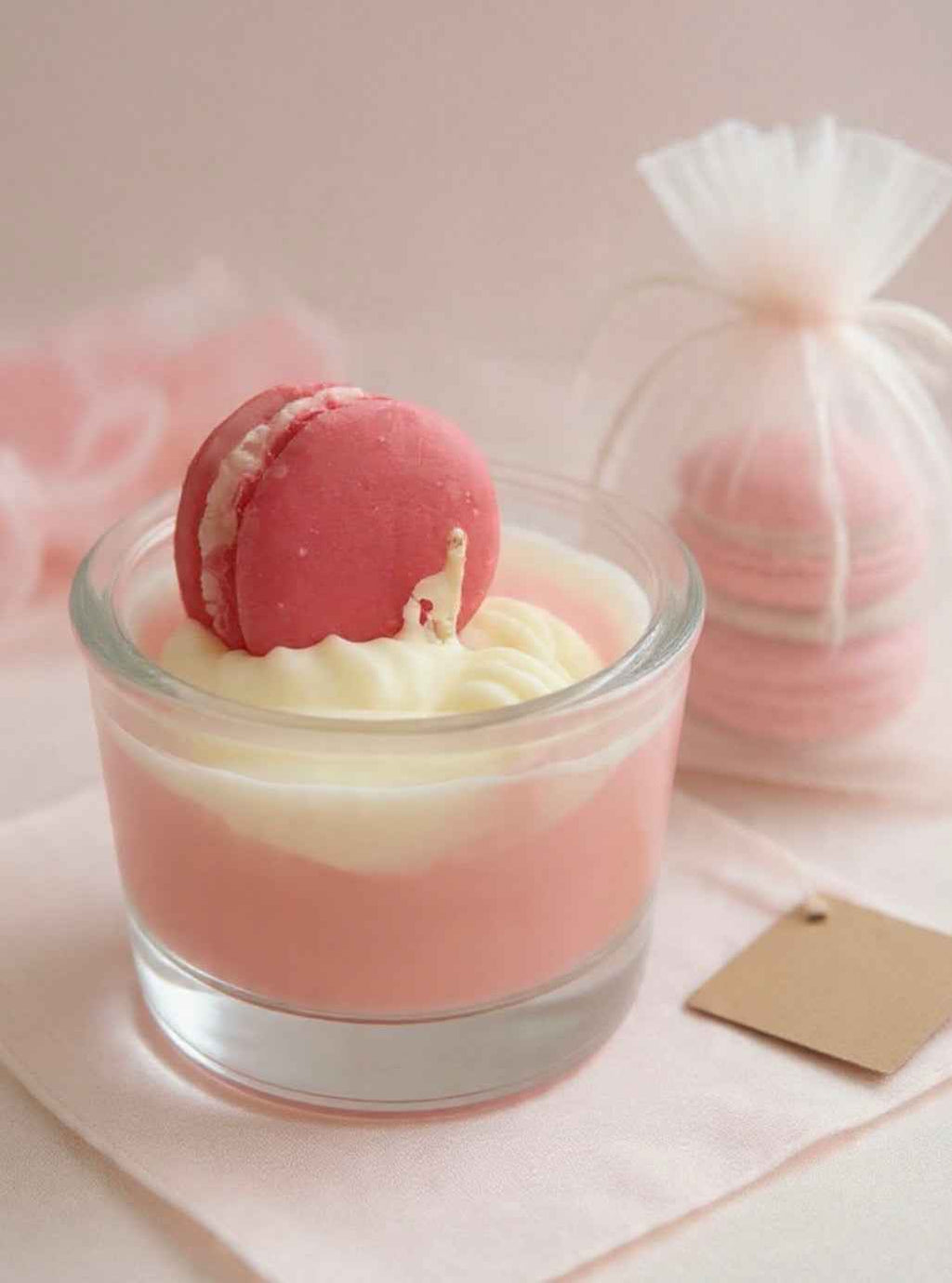 Pink Macaron Delight Candle