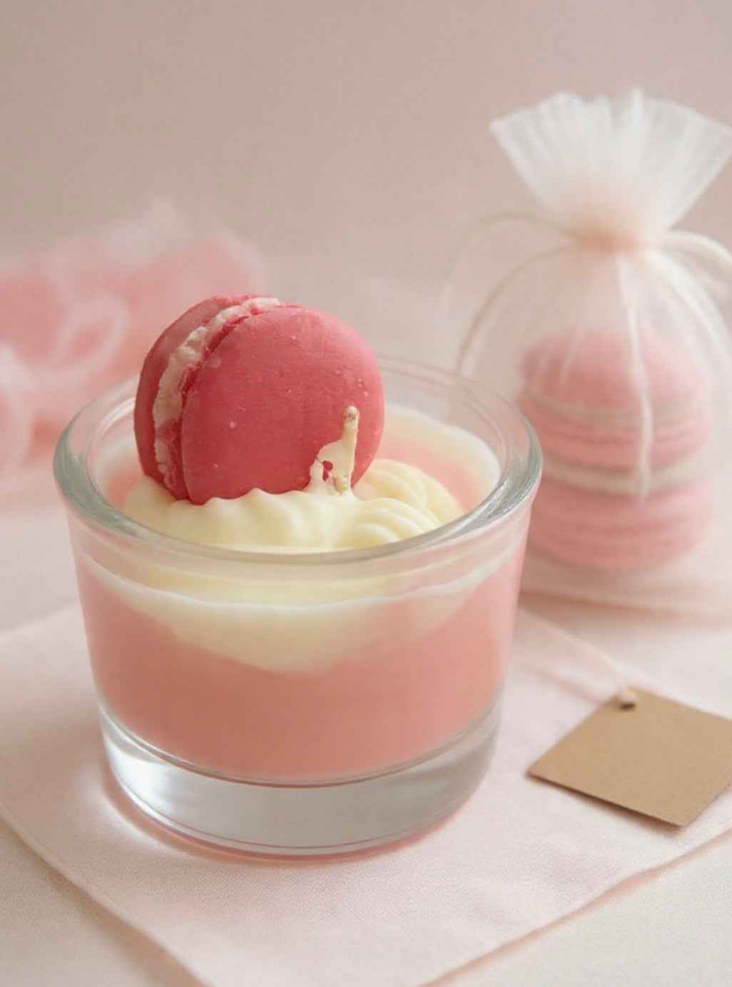 Pink Macaron Delight Candle