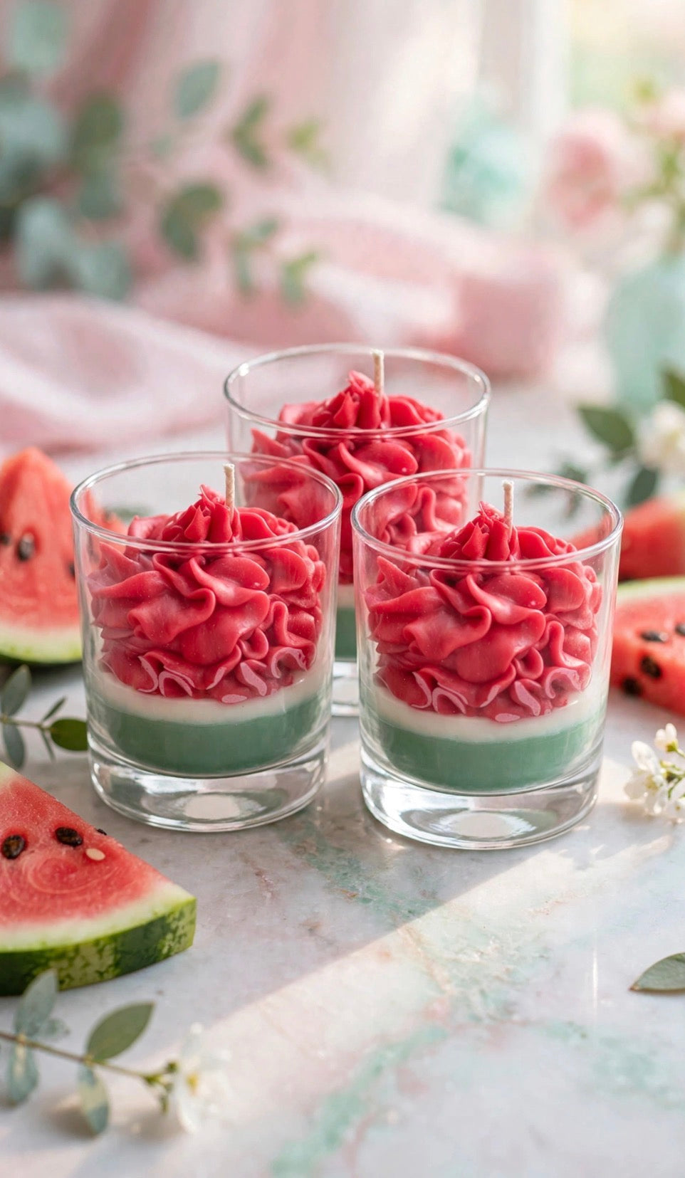 Watermelon Dream Candle group of three