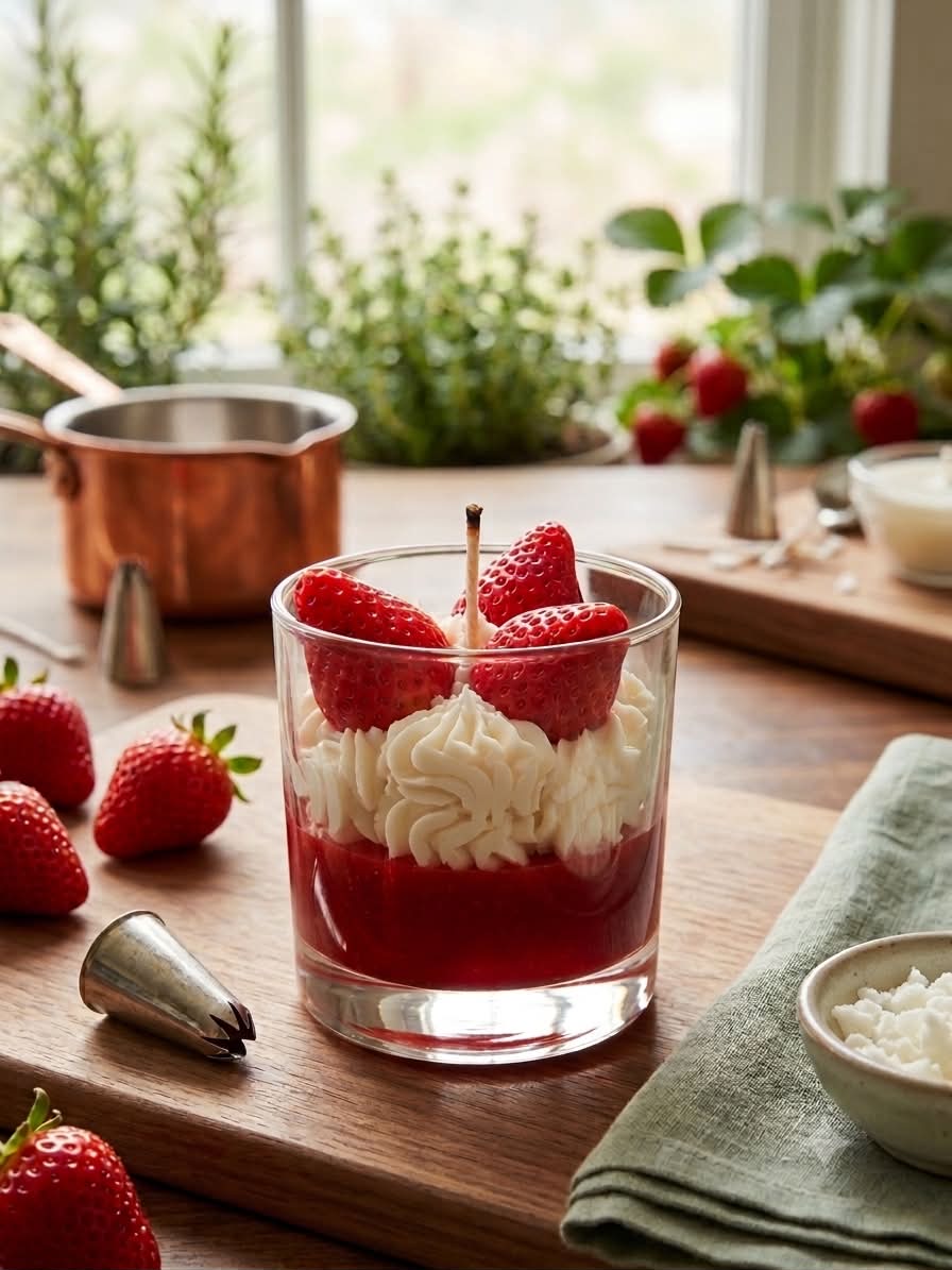 Strawberry Shortcake Candle close up